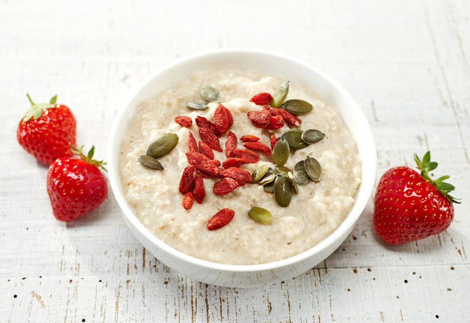 oat porridge with healthy seeds